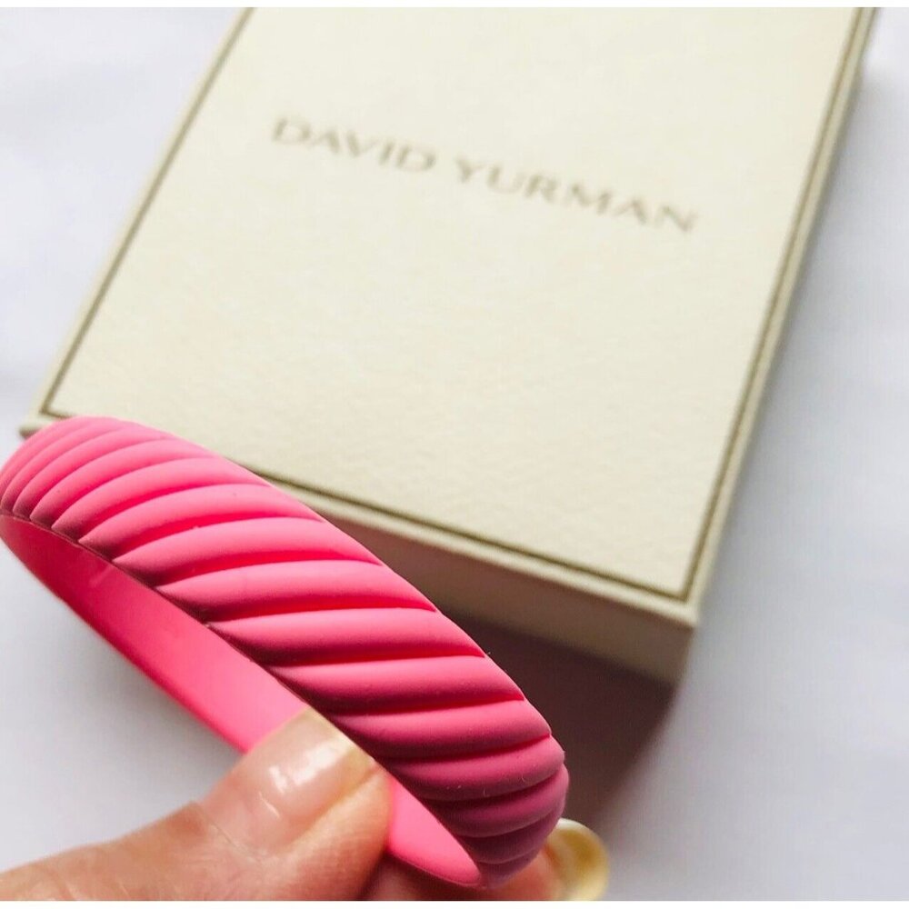 New David Yurman Barbie Pink Cable Rubber Bracelet 100% Authentic Size XS/S 10mm
